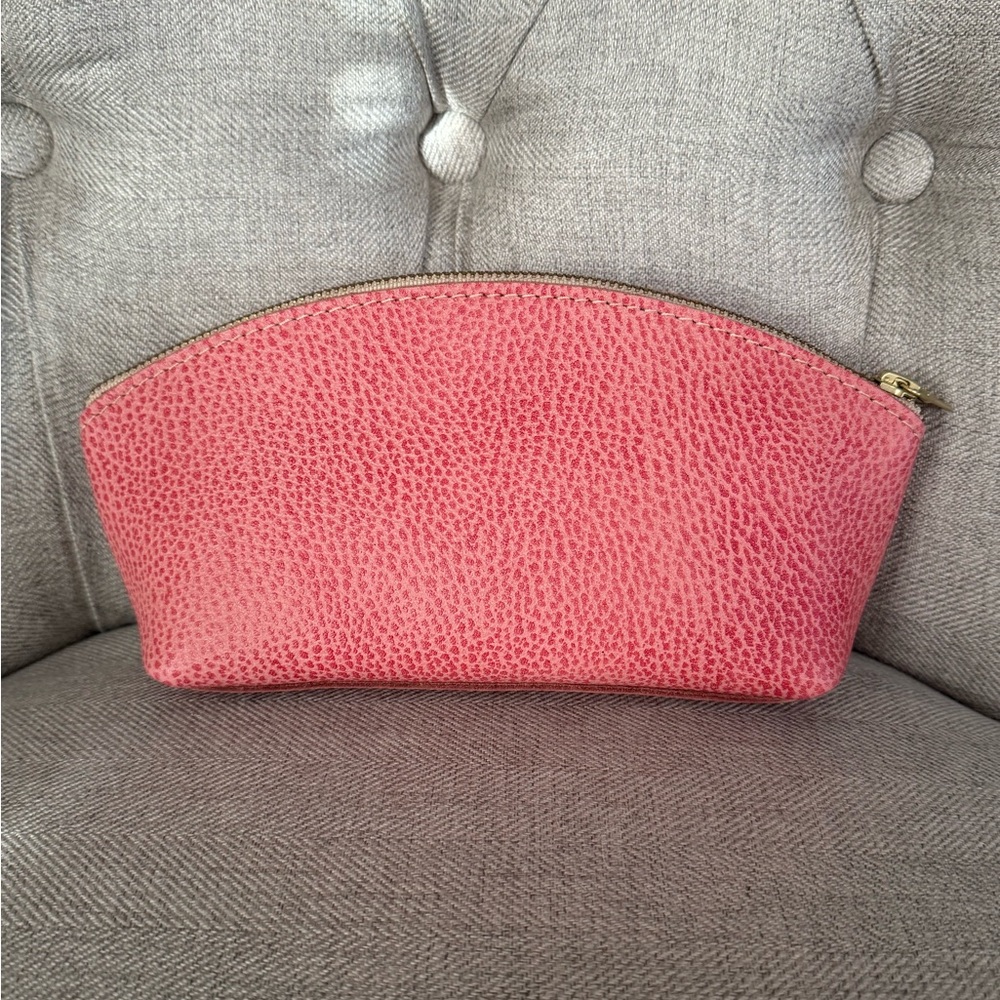 Portland Leather Goods Eclipse Makeup Bag in Flamingo